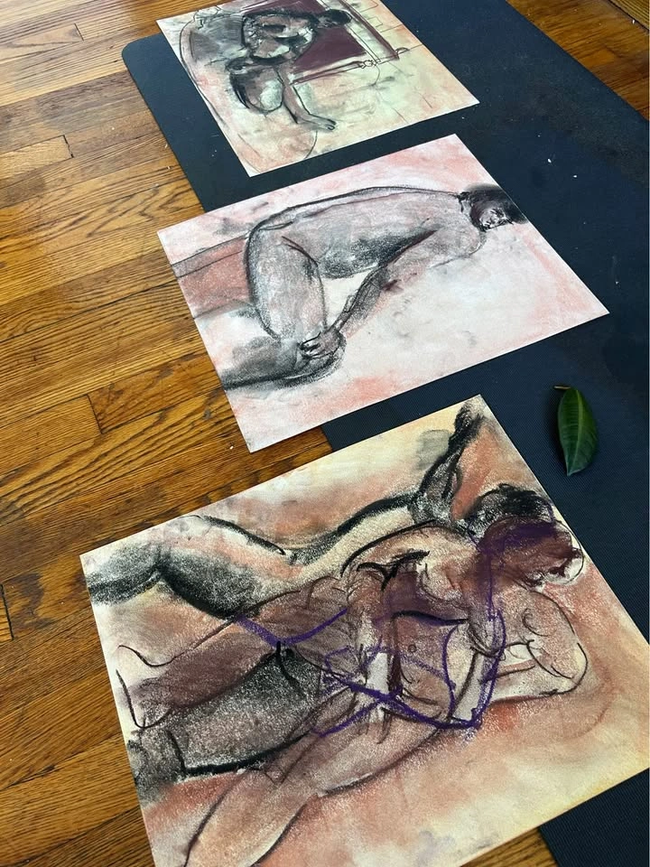 Conté Figure Drawing - Original - Wall Art - 14x17” - photo 3