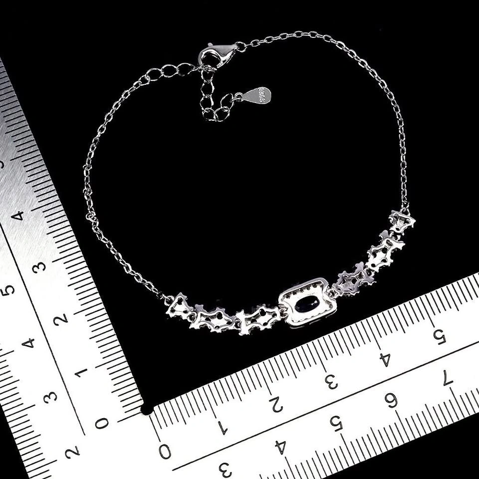 Emerald & Blue Sapphire Tennis Bracelet 14K Gold Plated - photo 3