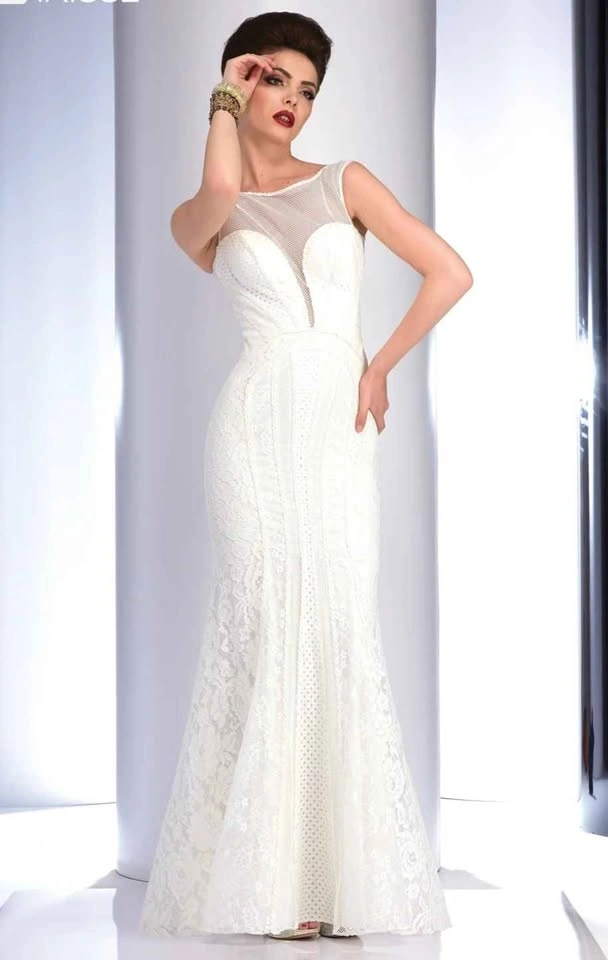 Clarisse Lace Wedding Dress with Veil and Bouquet