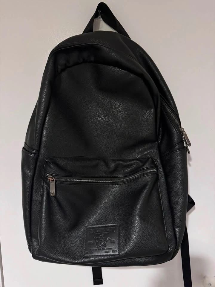 True Religion Black Leather Backpack – Laptop Compartment - photo 5