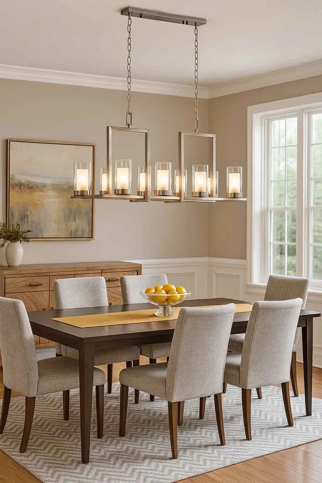 New Modern 8-Light Satin Nickel Chandelier (2 avail) thumbnail
