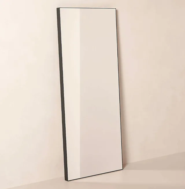 LIKE NEW Infinity Modern Black Full-Length Floor Mirror thumbnail