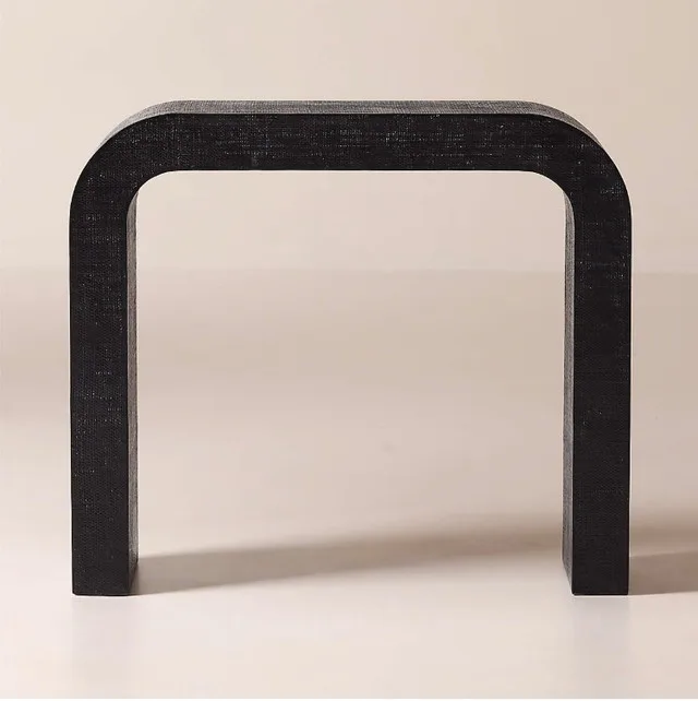 NEW CB2 Crescent 36" Black Resin Console Table image indicator(2)