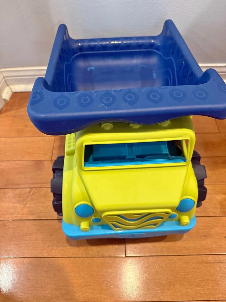 Yellow and Blue Toy Dump Truck