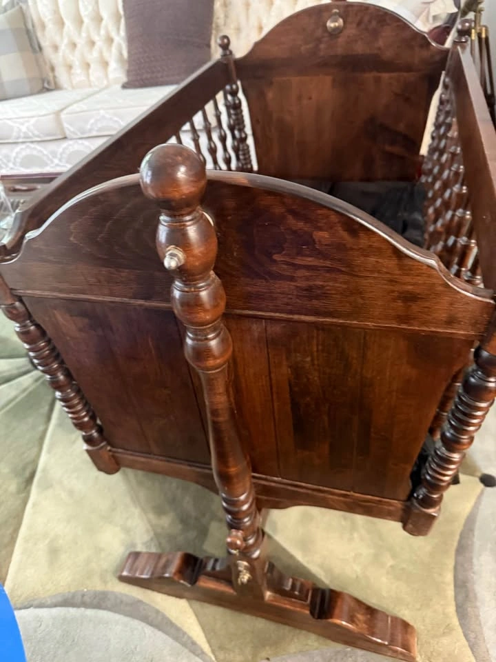Ethan Allen Wooden Rocking Baby Cradle - photo 2
