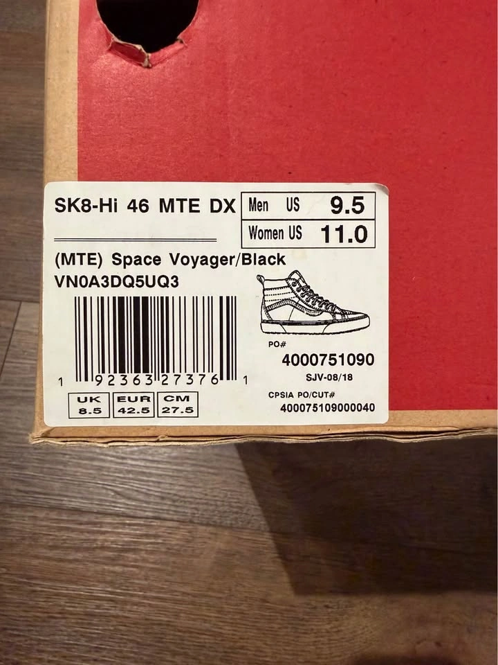 Vans x NASA SK8 Hi MTE, men’s size 9.5 - photo 4