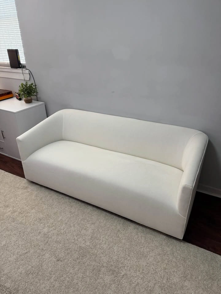 Restoration Hardware 1950s Italian Shelter Arm Sofa – White Upho - photo 3