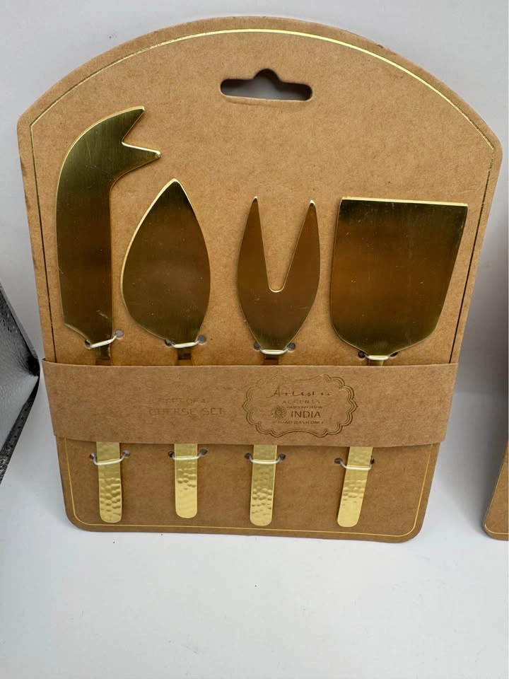 Gold Cheese Knife Sets and Leaf Spoons - photo 2