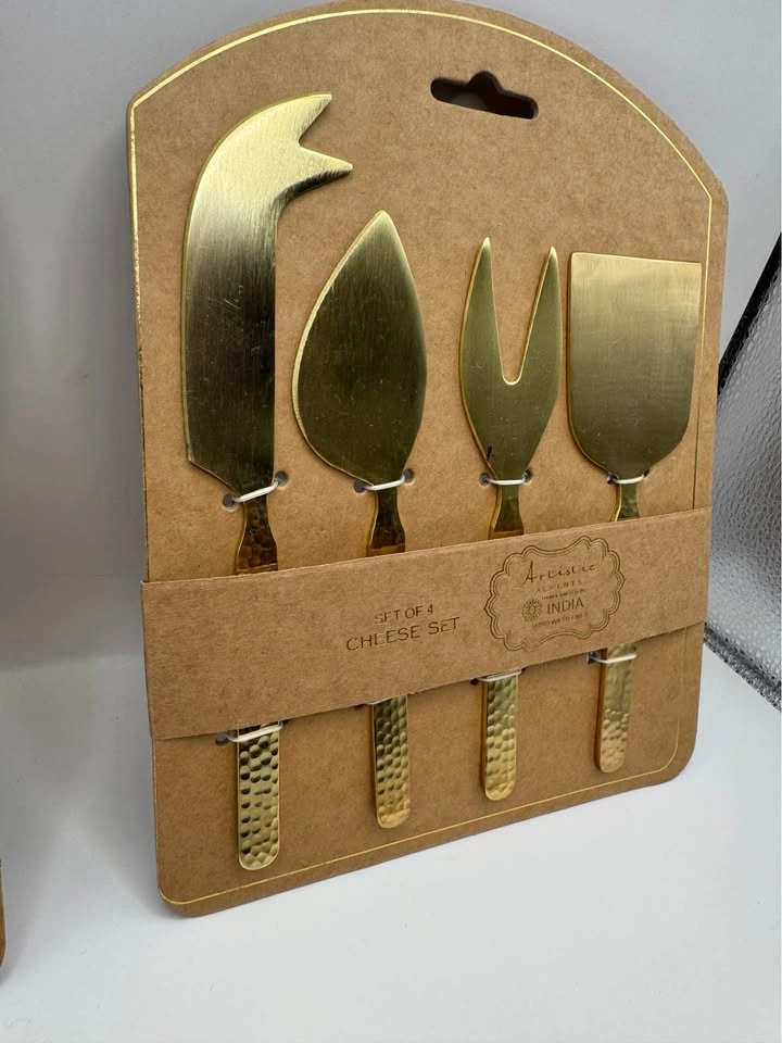 Gold Cheese Knife Sets and Leaf Spoons - photo 3