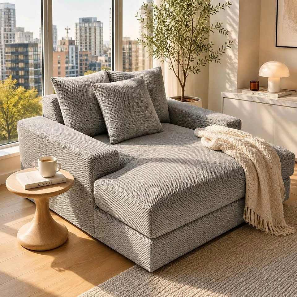 Brand New Sealy Oversized Foam Lounger Chair – Grey