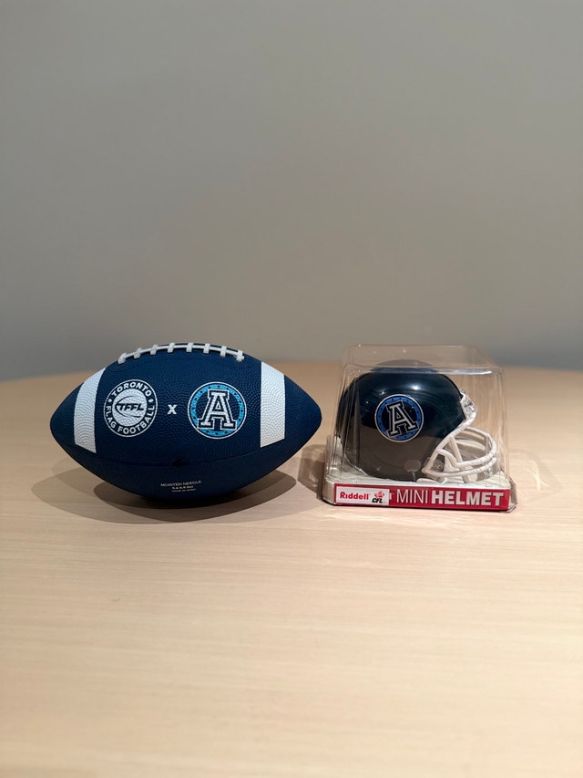 Toronto Argonauts Football and Riddell Mini Helmet