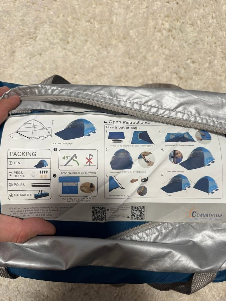 COMMOUDS Beach Tent Sun Shade 8-10 Person - photo 4