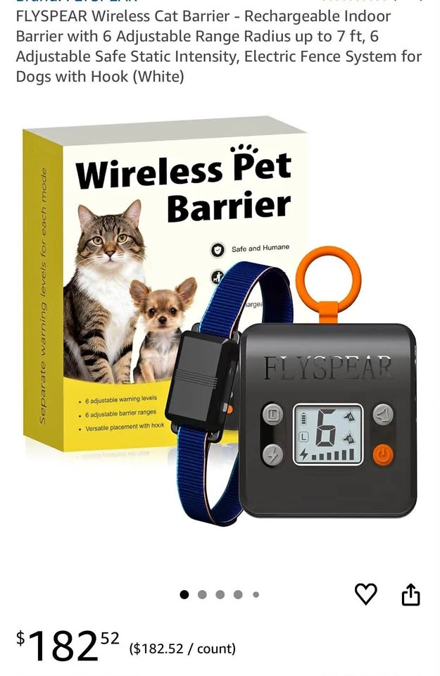 FLYSPEAR Wireless Cat Barrier - Rechargeable Indoor Barrier