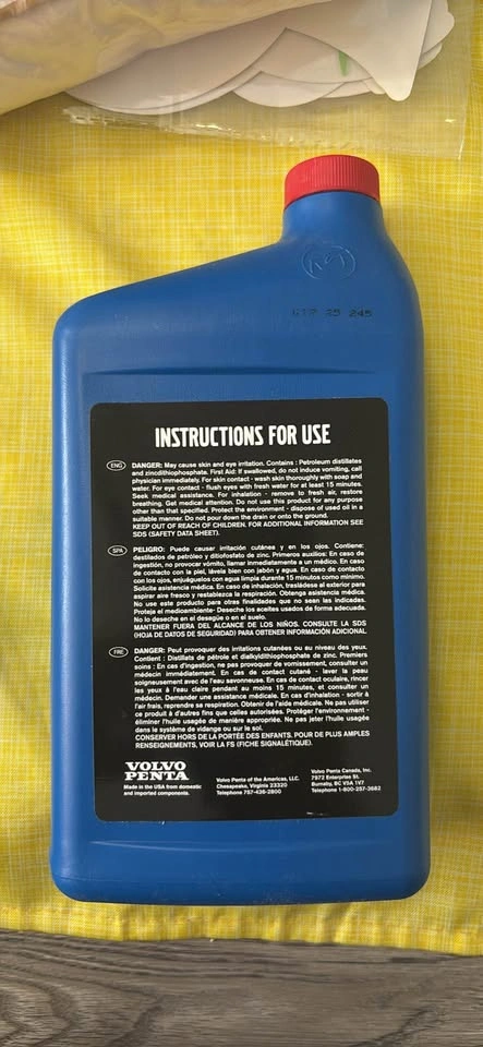 Volvo Penta Gasoline Engine Oil SAE 10W-40 - photo 2