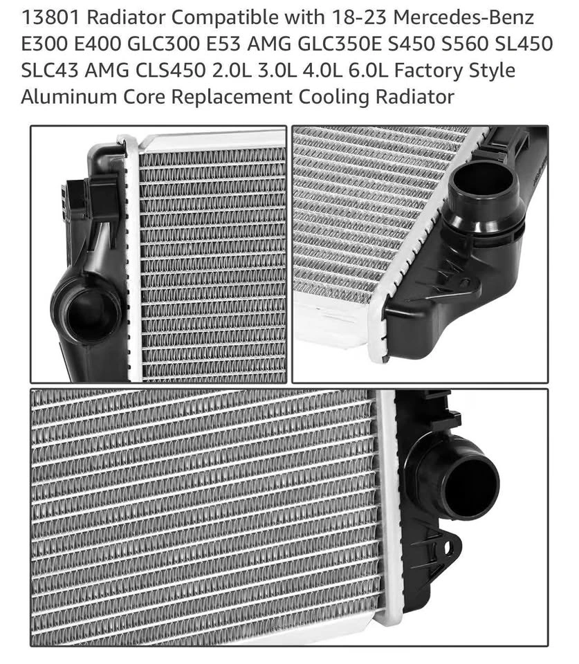 Radiator for 18-23 Mercedes-Benz E300 E400 GLC300 AMG