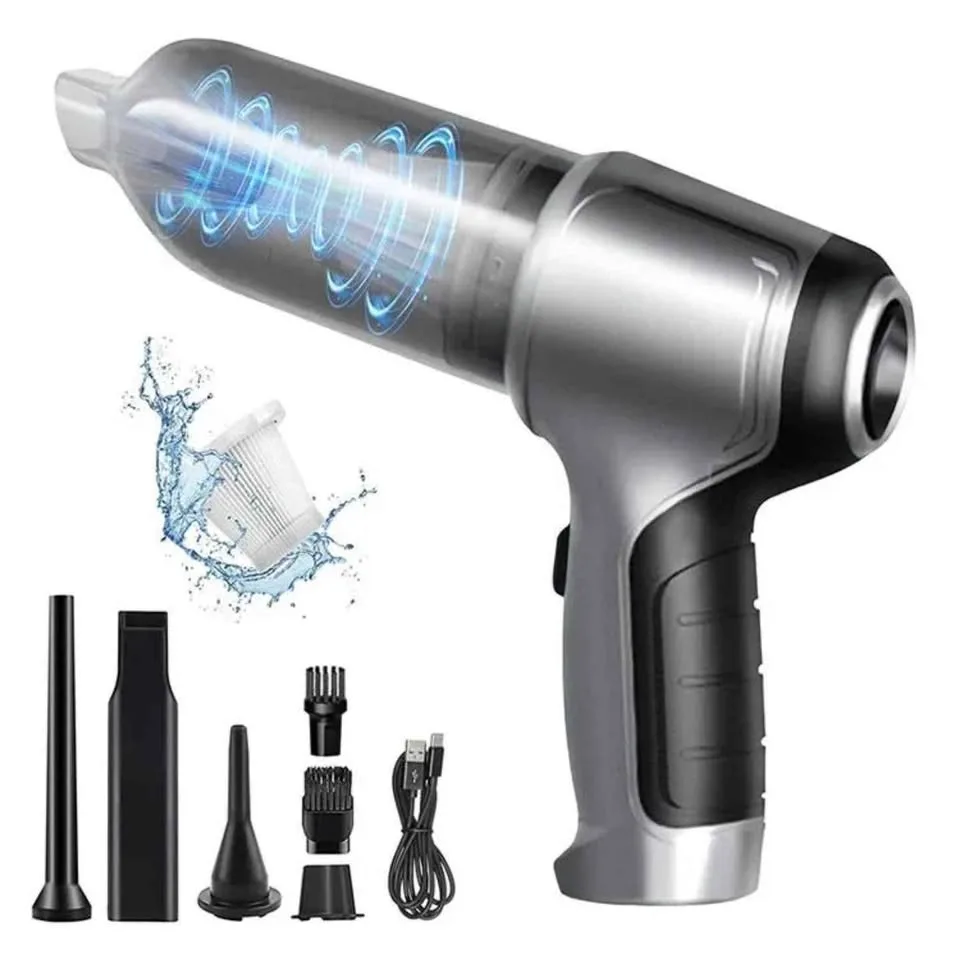 Car Vacuum + Air Blower 2 in 1 Cordless USB Charging image indicator(2)