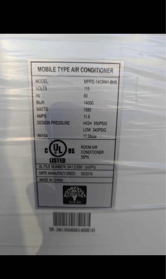 Eco Air Portable AC-14k BTU - photo 4