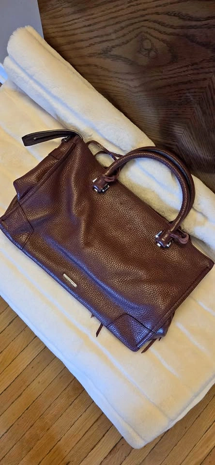 Rebecca Minkoff Burgundy Pebbled Leather Handbag