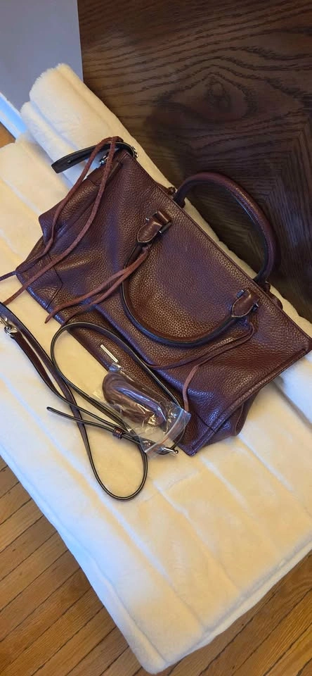 Rebecca Minkoff Burgundy Pebbled Leather Handbag - photo 4