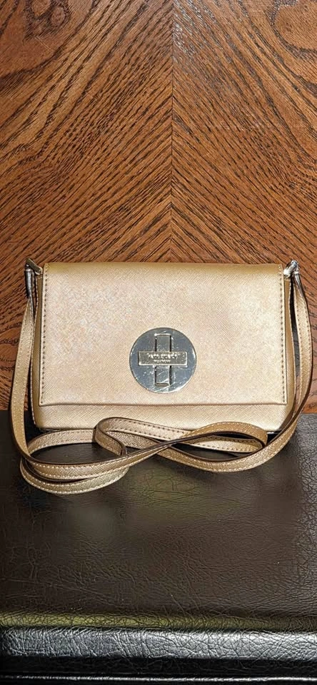 Kate Spade Gold Metallic Saffiano Crossbody Bag