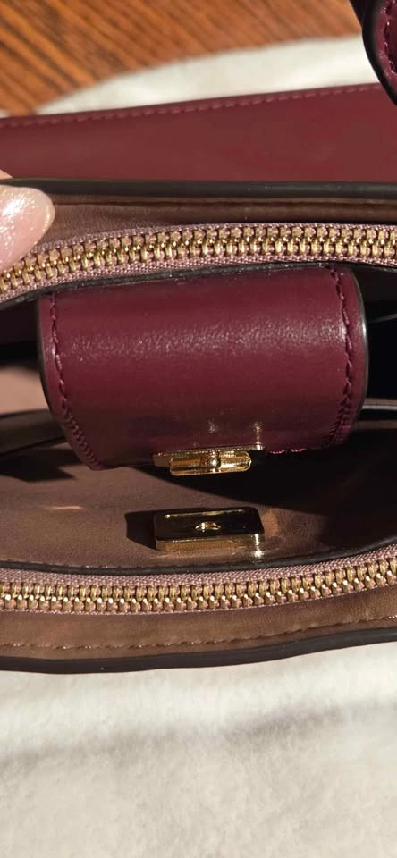 Michael Kors Burgundy Satchel Handbag with Crossbody Strap - photo 4