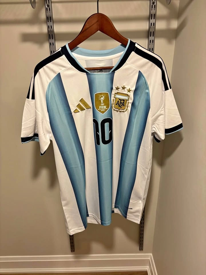 Adidas Argentina Soccer Jersey (Messi #10) – Multiple Sizes