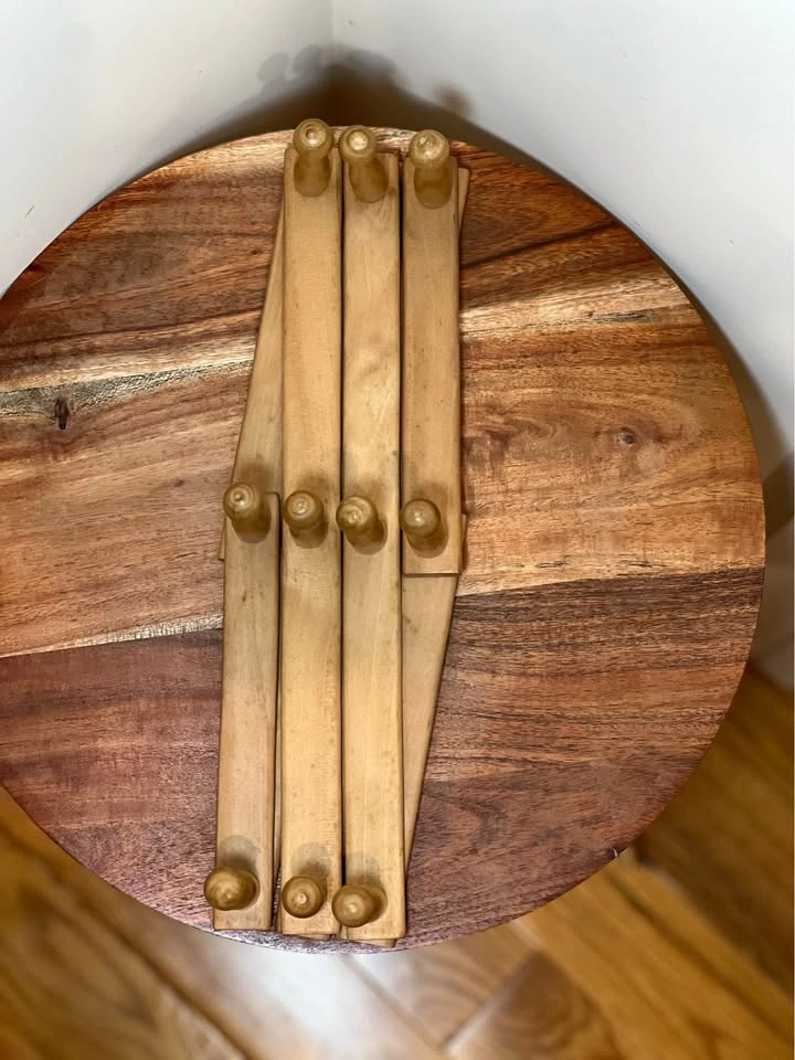 Vintage Wooden Accordion Peg Rack – Expandable Wall Hanger - photo 4