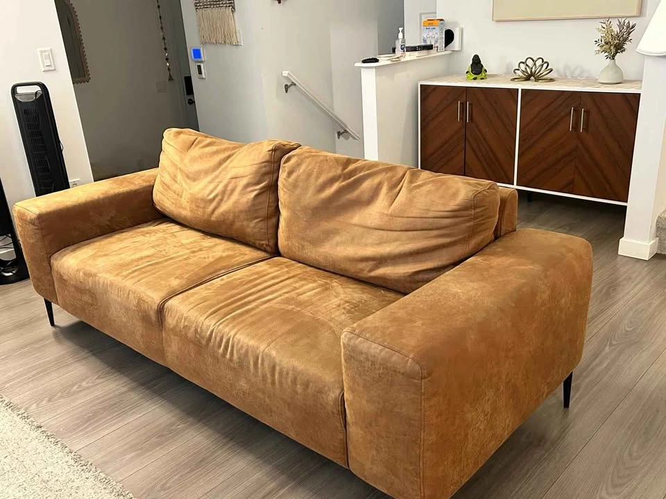 Cognac Leather Sofa Set (3-Seater + Loveseat) - Moving Sale - photo 3