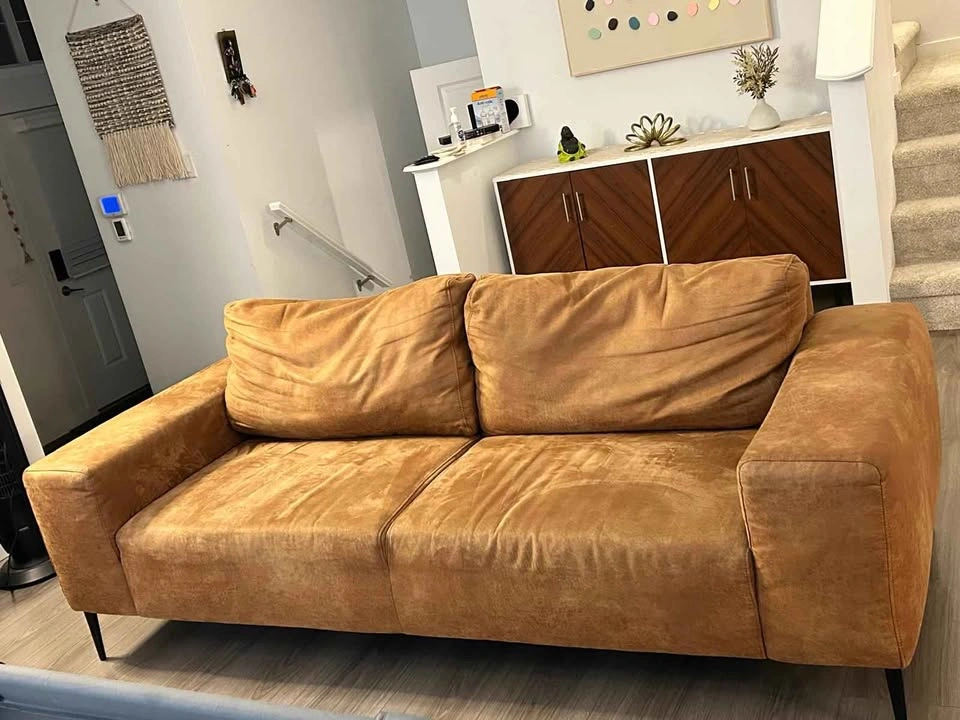 Cognac Leather Sofa Set (3-Seater + Loveseat) - Moving Sale - photo 4