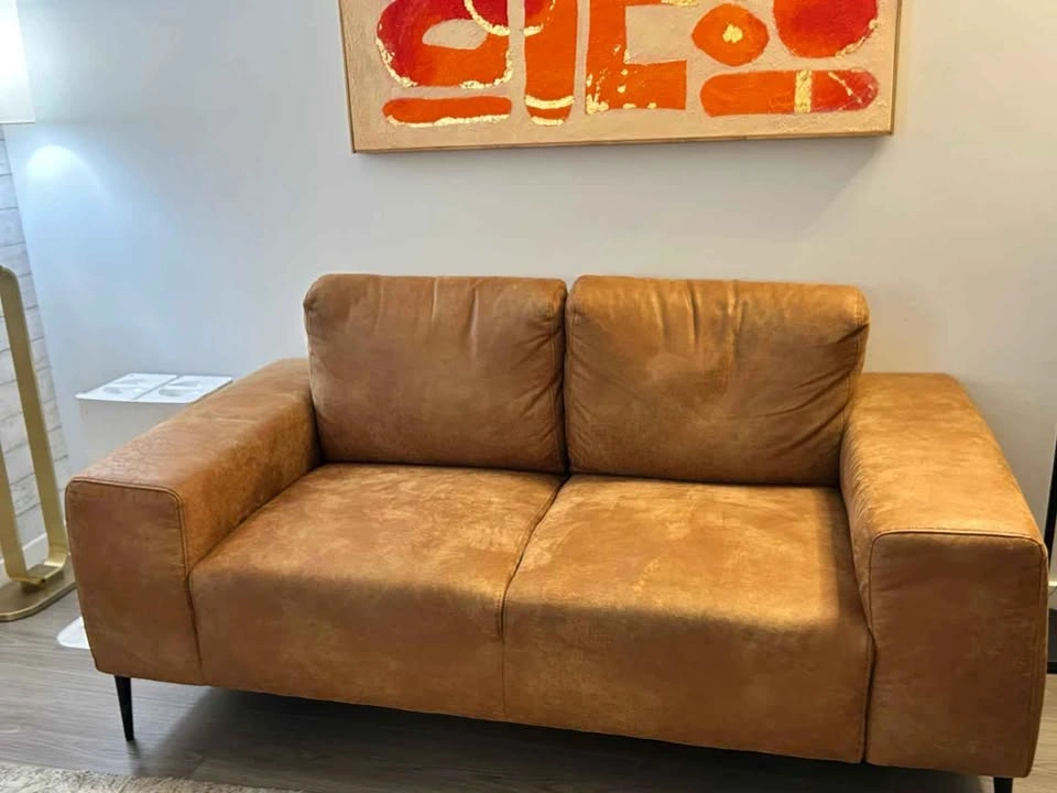Cognac Leather Sofa Set (3-Seater + Loveseat) - Moving Sale - photo 5