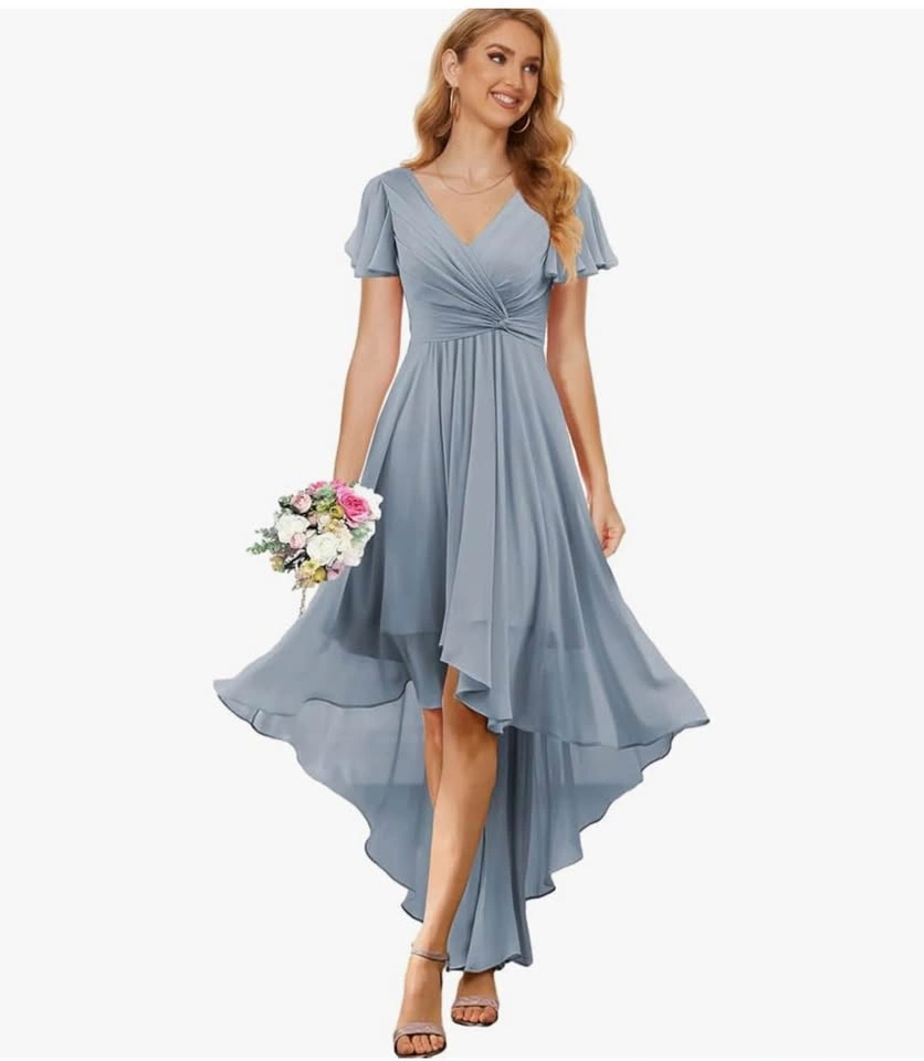 Chiffon High-Low Bridesmaid Dress – Size 8 (Brand New with Tags) - photo 3