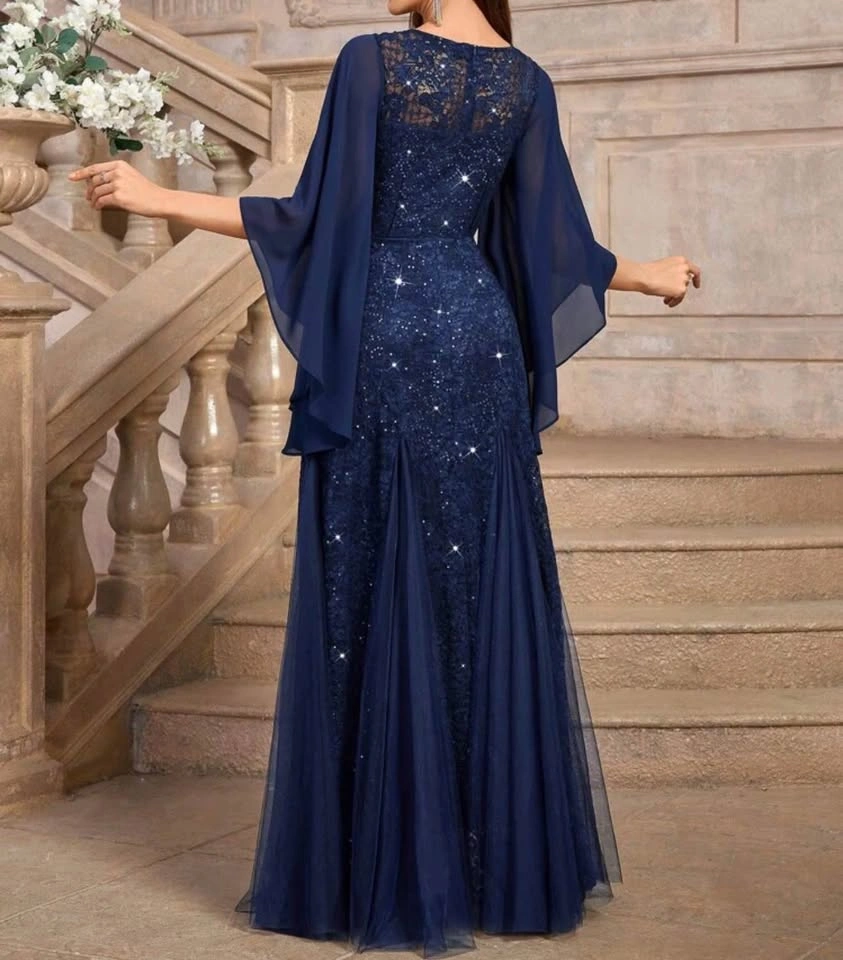 Navy Blue Long Dress – Prom/Party Wear (Medium) - photo 2