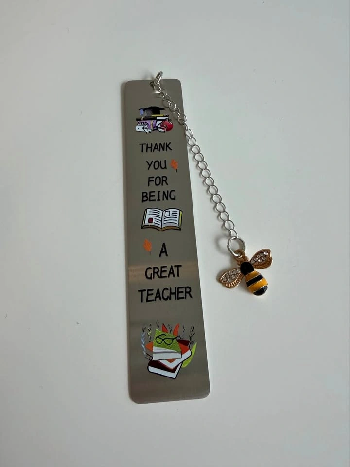 Year end teacher gift steel bookmark