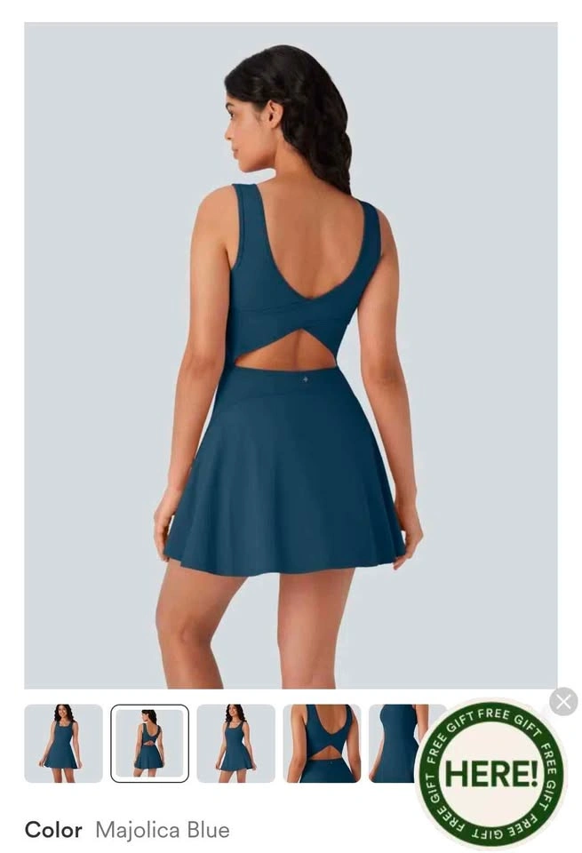 SoftlyZero™ Airy U Neck 2-in-1 Pocket Mini Active Dress - photo 2