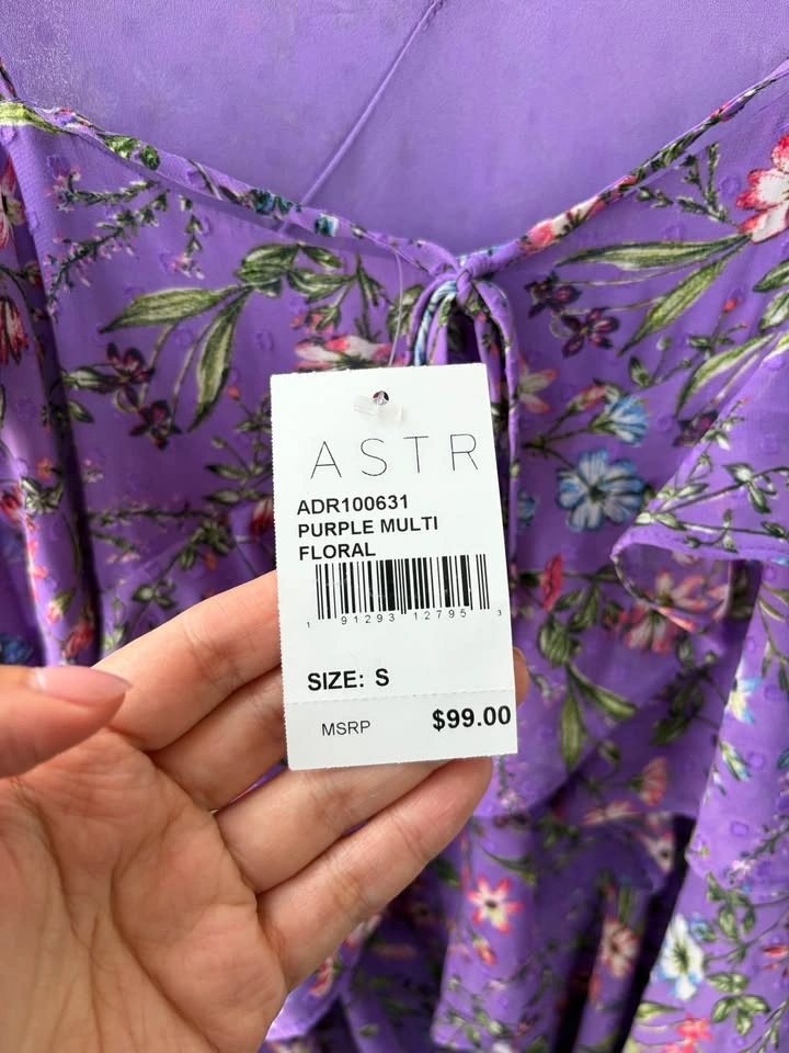 Size Small ASTR Purple Floral Dress (Brand New With Tags) - photo 3