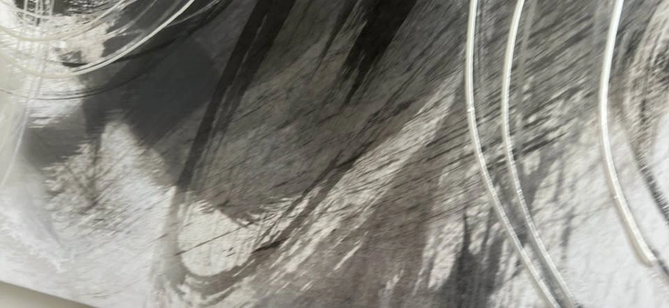 Modern Abstract Canvas Wall Art – Black, Grey & White - photo 2