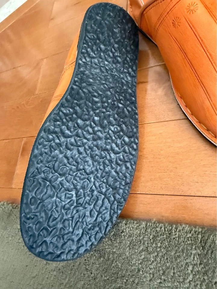 Orange Real Leather Slippers Unisex - photo 3