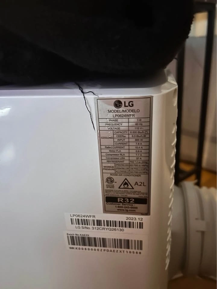 LG 6,000 BTU Portable Air Conditioner LP0624WFR - photo 4
