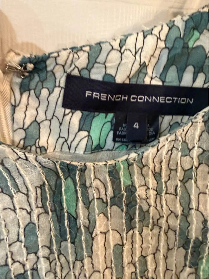 French Connection Green White Sequin Dress Size 4 - photo 4