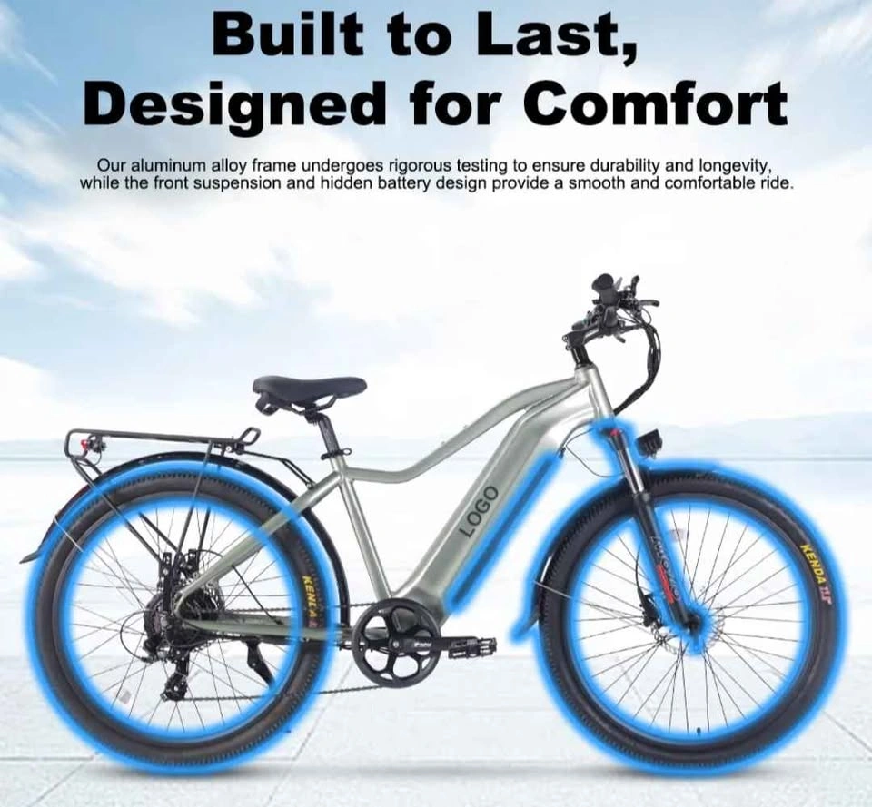 Light green fat tire e-bike with suspension - photo 5