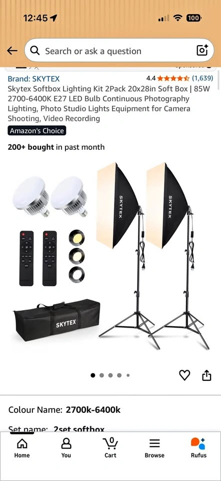 Soft box lighting - 2 sets with extra bulbs