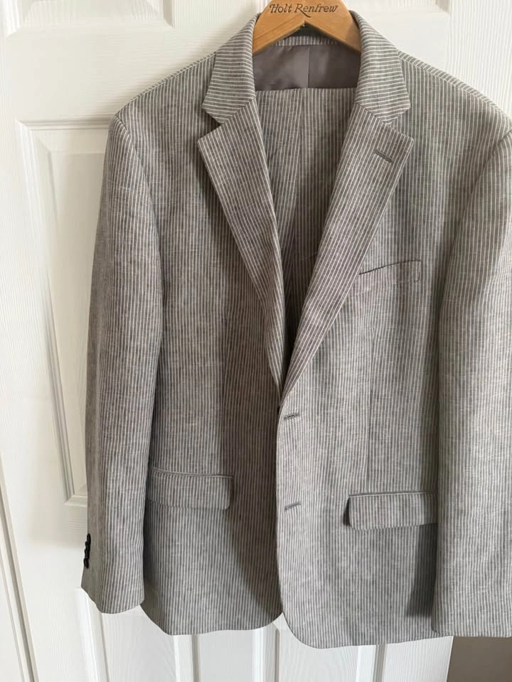 Angelico Viapiana Grey Pinstripe Italian Suit - photo 2
