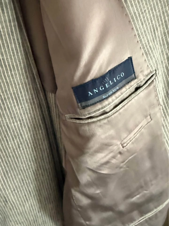 Angelico Viapiana Grey Pinstripe Italian Suit - photo 3