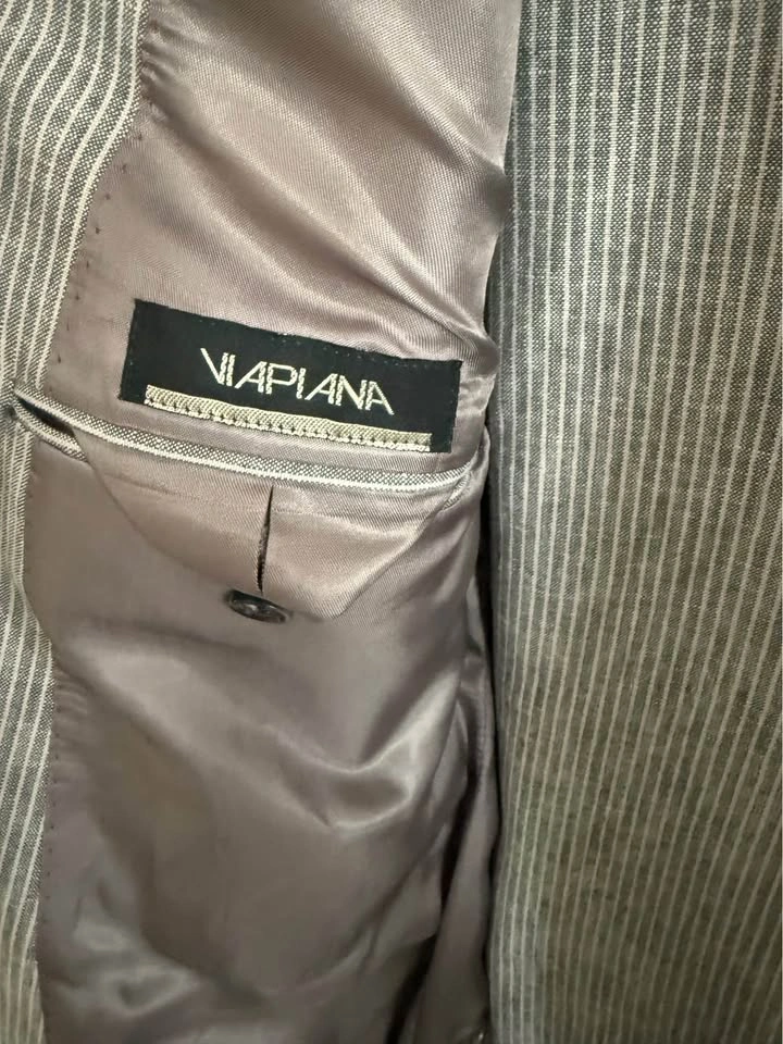 Angelico Viapiana Grey Pinstripe Italian Suit - photo 4