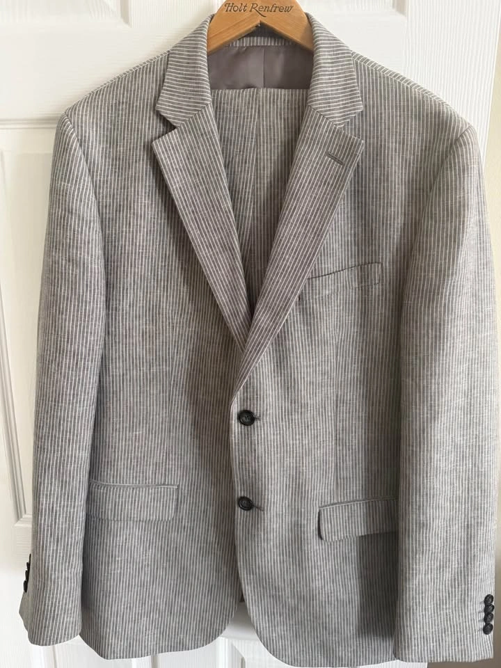 Angelico Viapiana Grey Pinstripe Italian Suit - photo 5