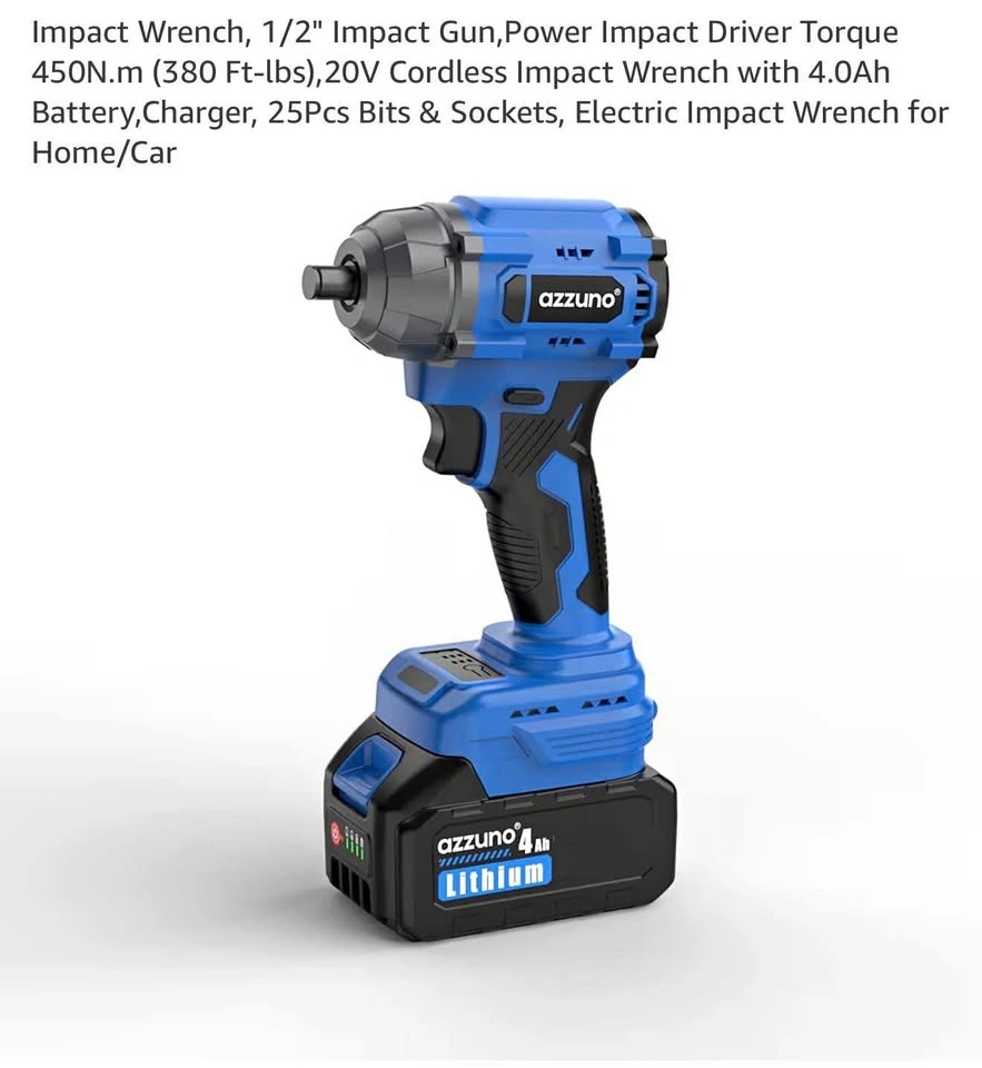 20V 450N.m Cordless Impact Wrench with 4.0Ah Battery