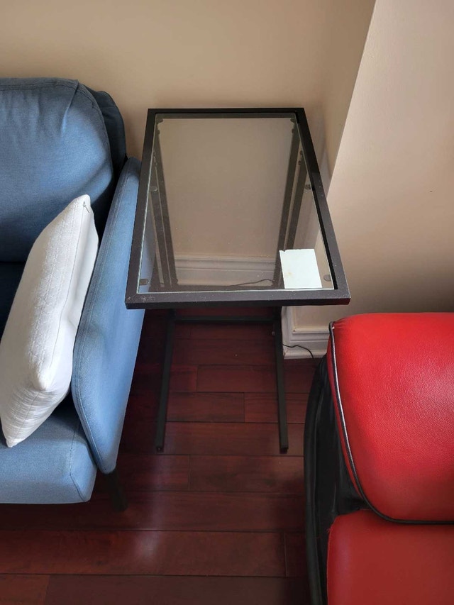 Glass and Metal Side Table