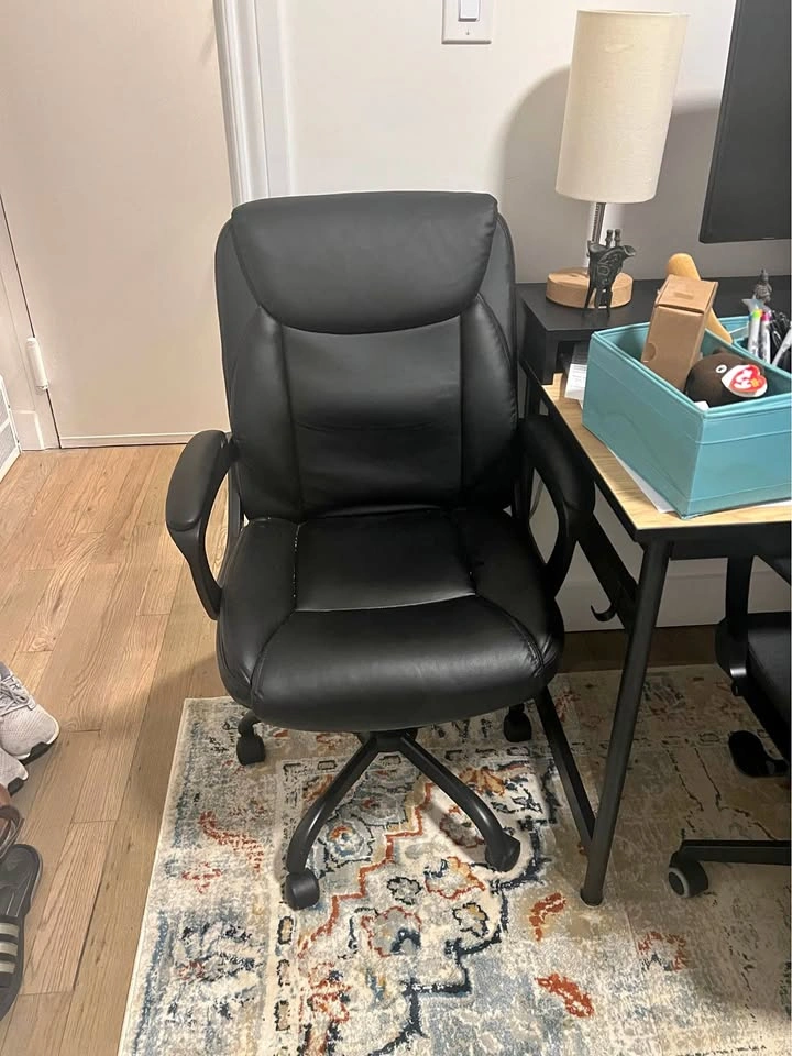 Black Faux Leather Office Chair