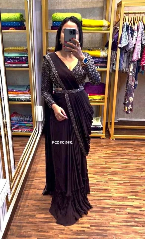 Ready to wear saree Black