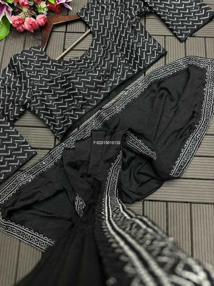Ready to wear saree Black - photo 3